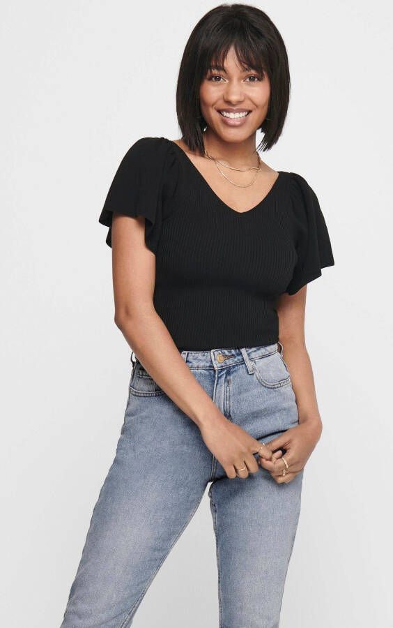 Only Onlleelo S s terug pullover knt Noos 15203888 Zwart Dames - Foto 4