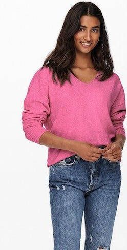 Only Trui met V-hals ONLRICA LIFE L S V-NECK PULLO KNT NOOS