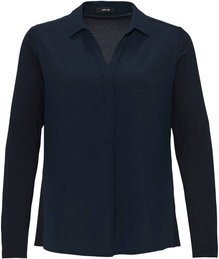 Opus Frera Blouse met lange mouwen Blauw Dames