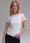 Opus T-shirt met geribde ronde hals model 'Samun' - Thumbnail 1