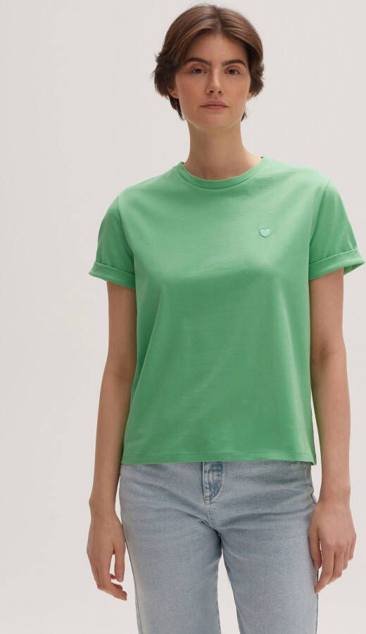 Opus T-shirt van katoen met motiefstitching model 'Serz'