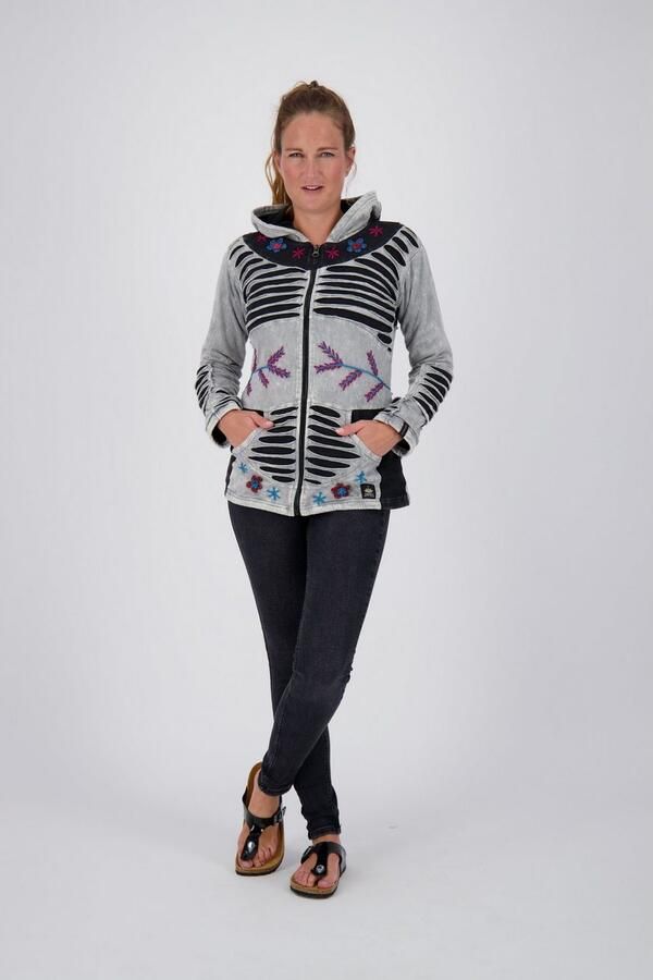 OTTO Fleecejack Patchwork NUNAVUT LIGHT GRAY & NEW FLOWER POWER - Foto 7