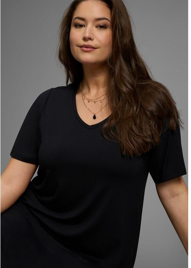 OTTO Jerseyjurk in licht uitlopende vloeiende wikkelvorm grote maat