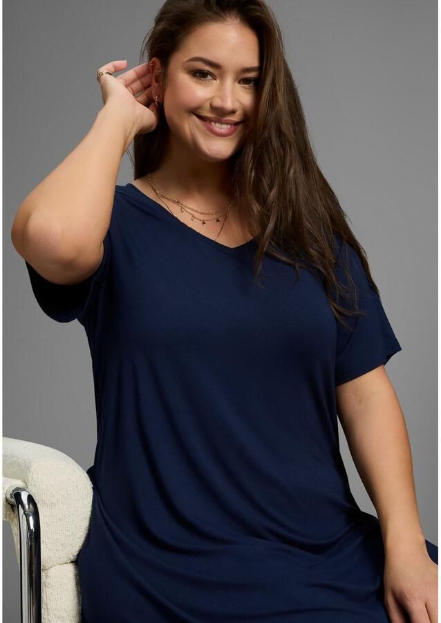 OTTO Jerseyjurk in licht uitlopende vloeiende wikkelvorm grote maat