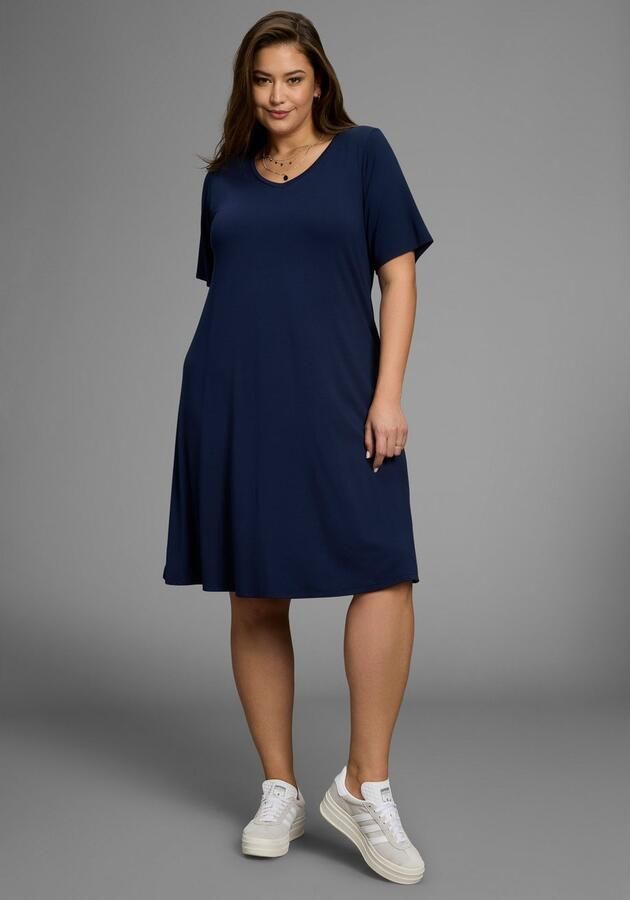 OTTO Jerseyjurk in licht uitlopende vloeiende wikkelvorm grote maat - Foto 4