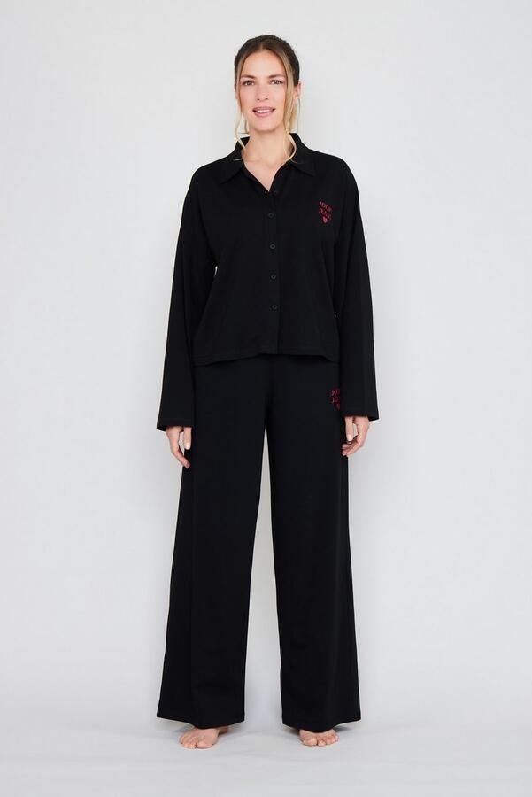 OTTO Pyjama top After Dark (JOOP! Jeans) Knoopsluiting lange mouw logo-print regular fit - Foto 4