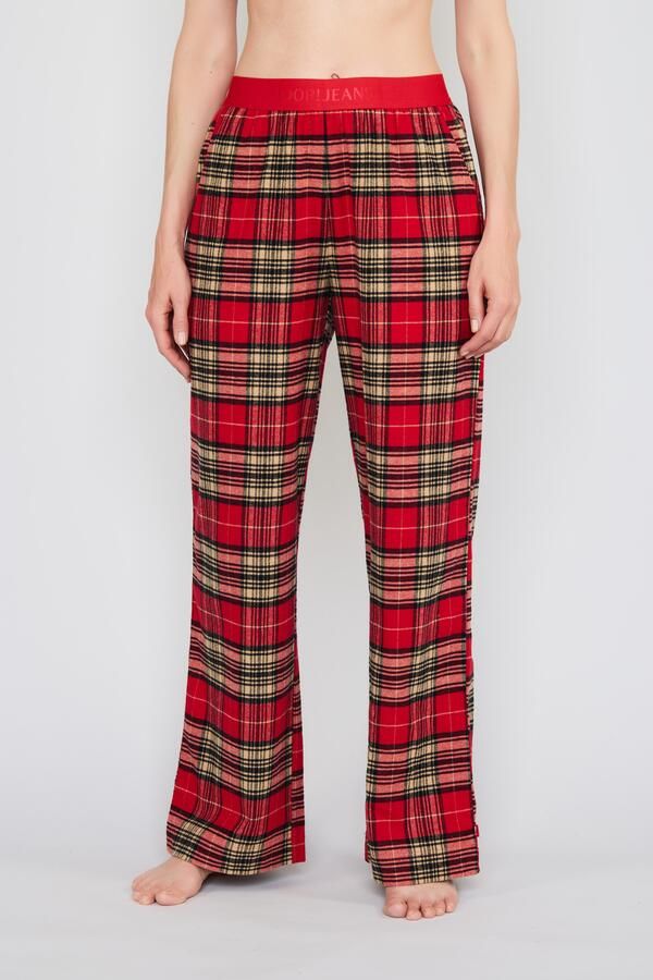 OTTO Pyjamabroek After Dark (JOOP! Jeans) Ruitdesign fleece-kwaliteit wijde pijp elastische logoband - Foto 5