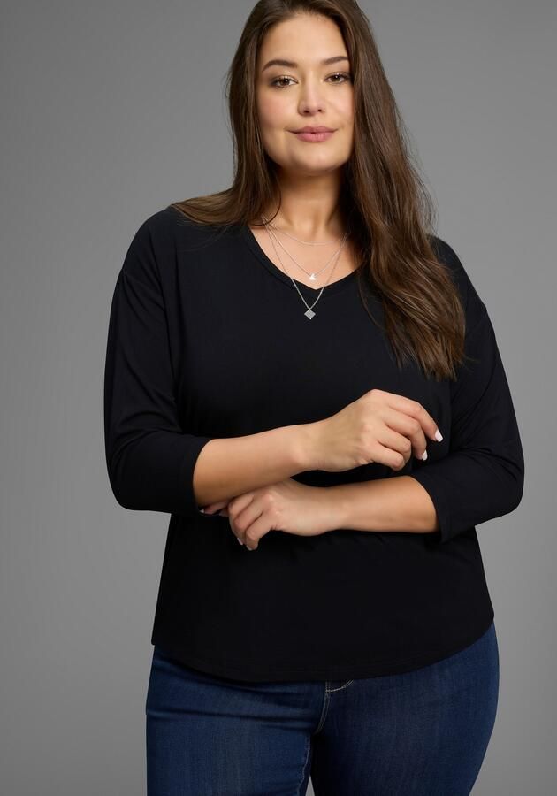 OTTO Shirt met 3 4 mouwen met v-hals en losse pasvorm – grote maten - Foto 6