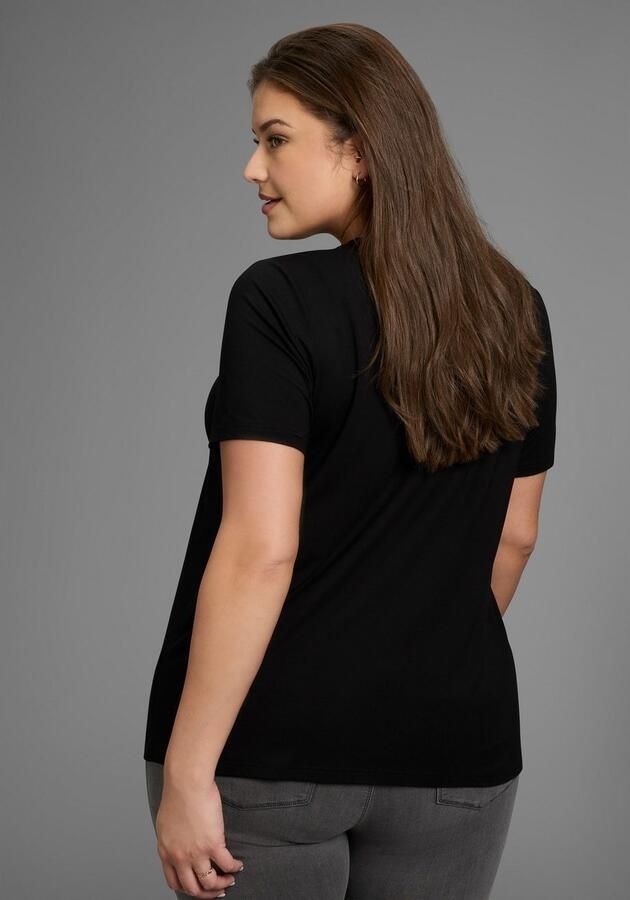 OTTO T-shirt met v-hals van vloeiende viscose grote maat - Foto 4