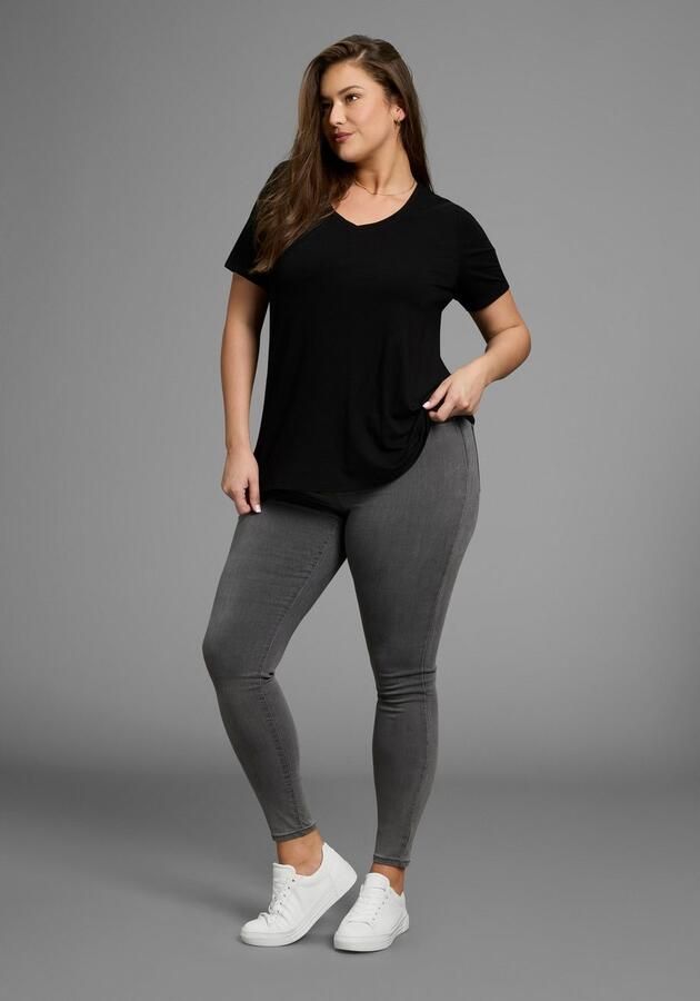 OTTO T-shirt met v-hals van vloeiende viscose grote maat - Foto 5