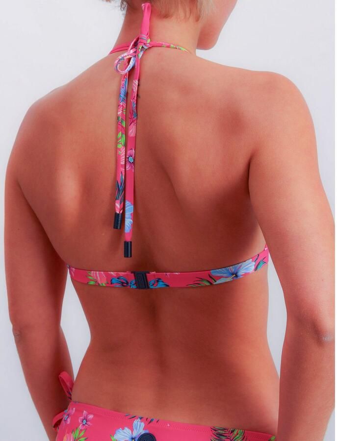 OTTO Triangel-bikinitop JEANS!HIBISCUS Bloe print logo-details gewatteerde cups - Foto 3