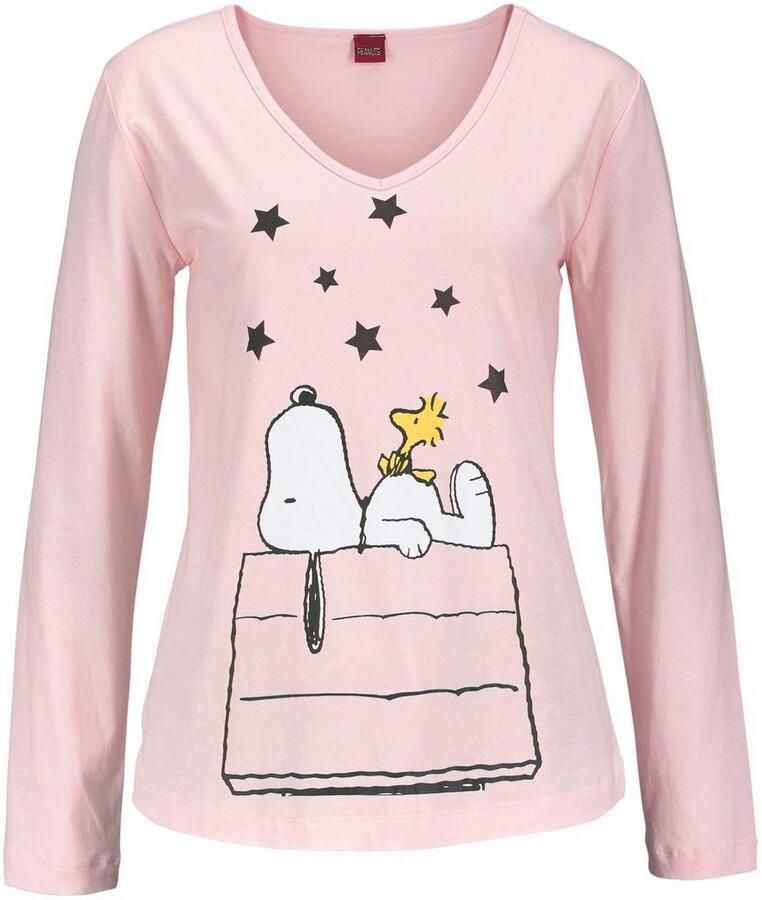 Peanuts Pyjama in een lang model met schattig snoopy-design (2-delig 1 stuk)