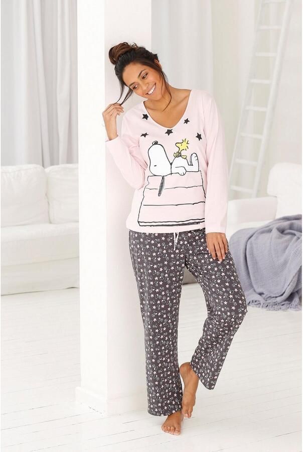 Peanuts Pyjama in een lang model met schattig snoopy-design (2-delig 1 stuk) - Foto 5