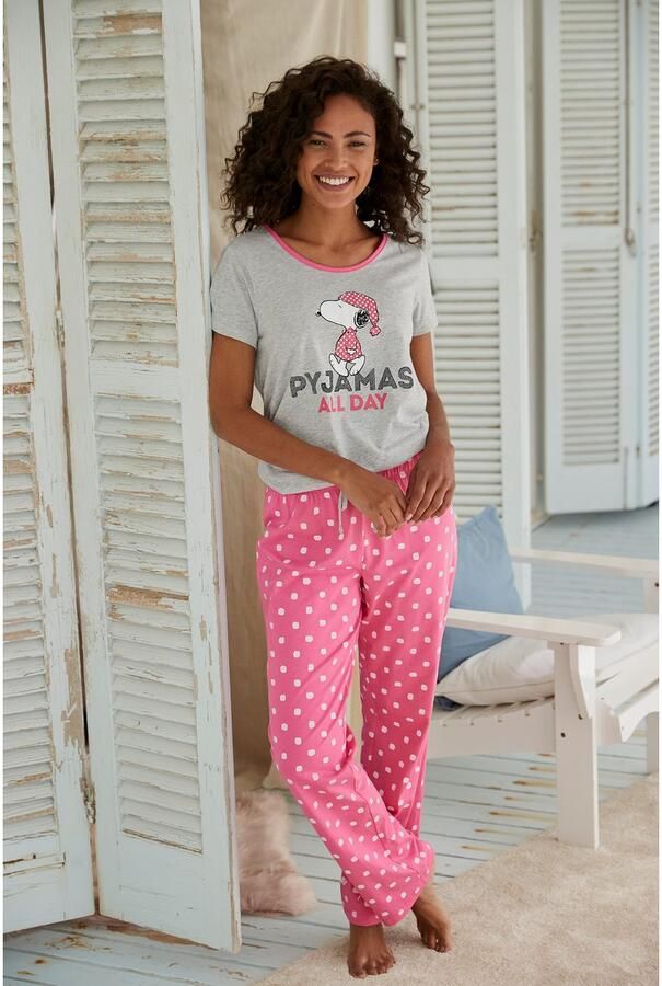 Peanuts Pyjama met snoopy printmotief (2-delig 1 stuk) - Foto 3