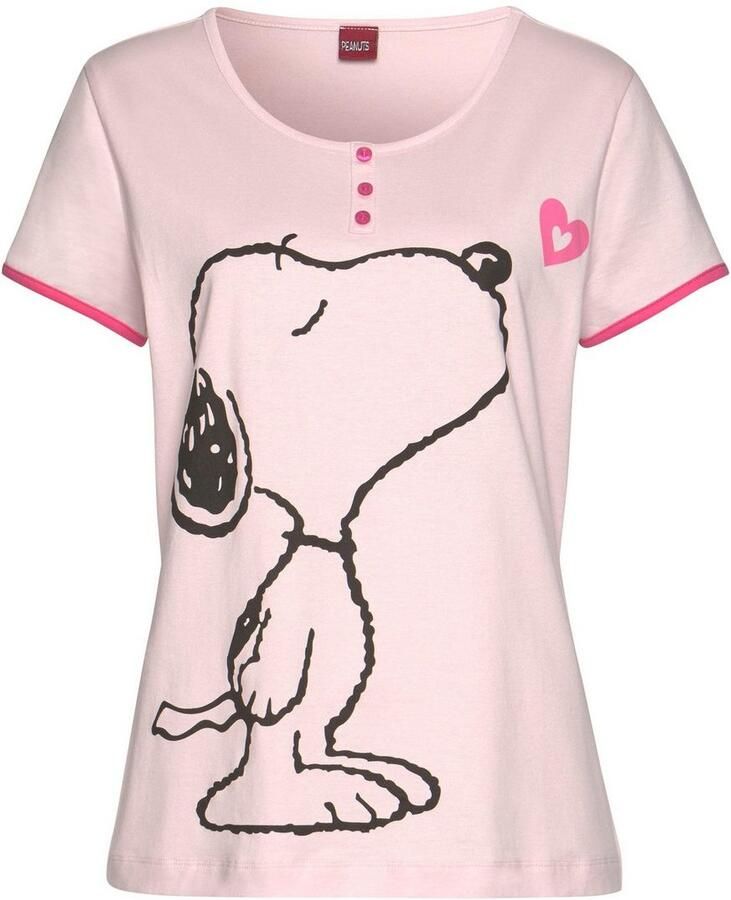 Peanuts Shortama met snoopy-hartprint (2-delig 1 stuk)