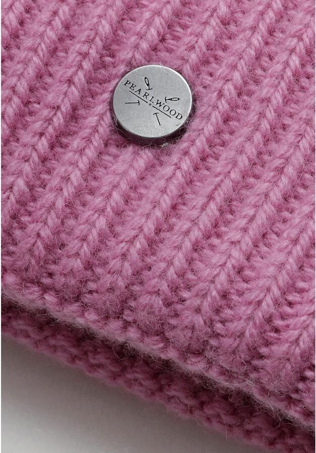 PEARLWOOD Gebreide muts Iva Fijne rib brede omslag temperatuurregulerend wolgehalte - Foto 3