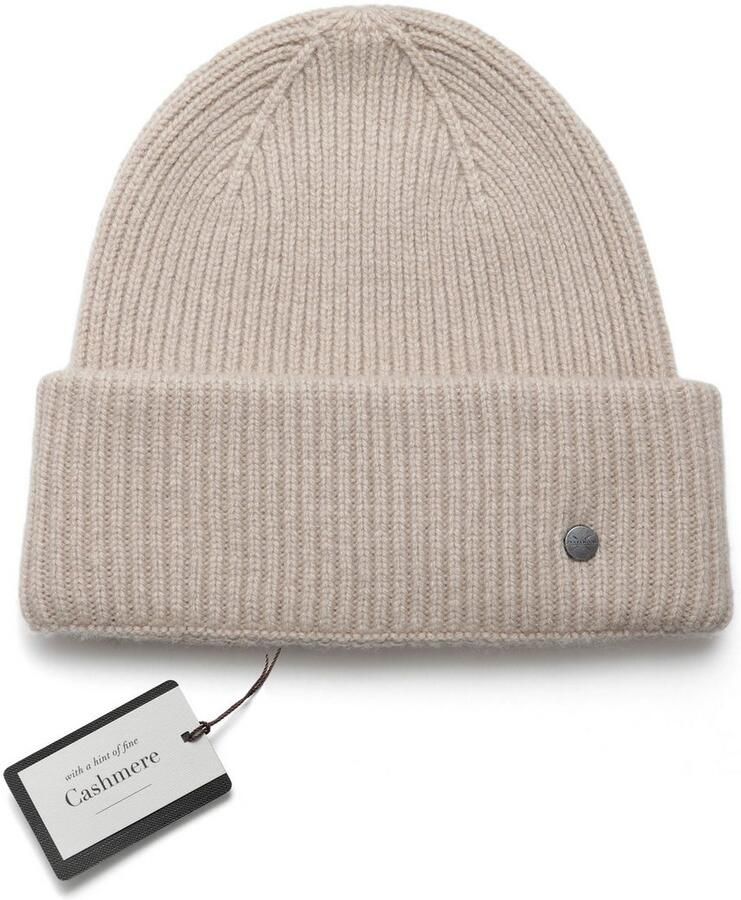 PEARLWOOD Gebreide muts Iva Fijne rib brede omslag temperatuurregulerend wolgehalte - Foto 3