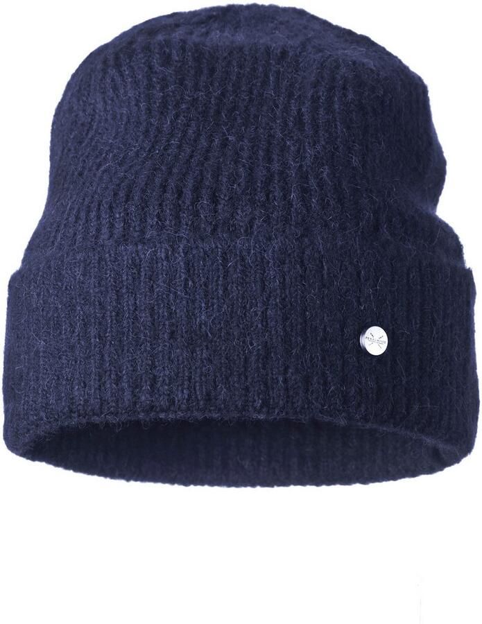 PEARLWOOD Gebreide muts Mats Fijne rib wolgehalte brede omslag verwar d