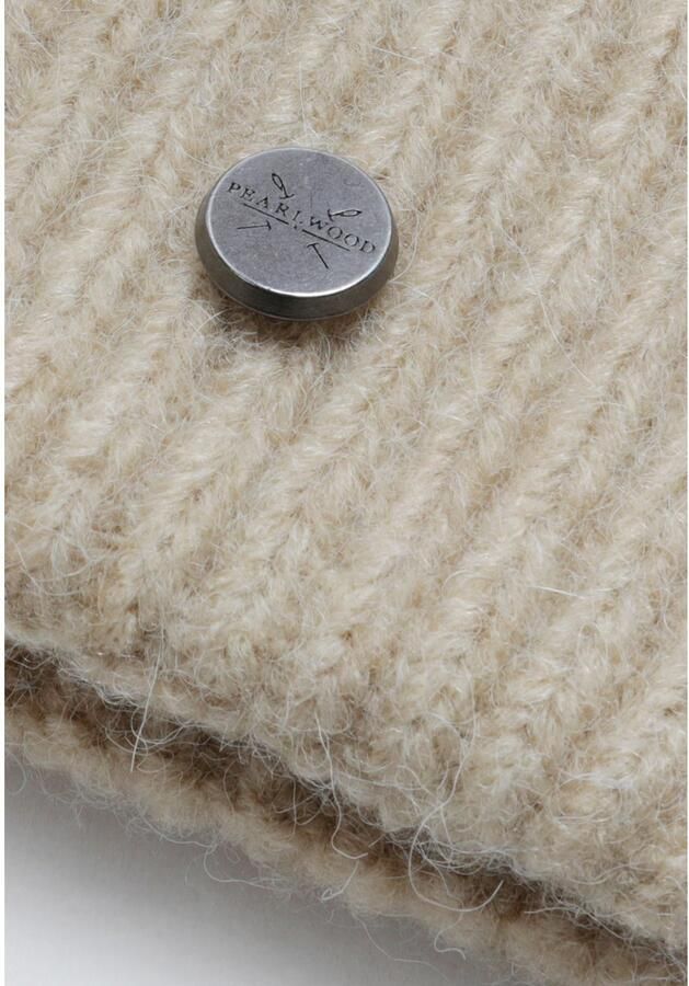 PEARLWOOD Gebreide muts Mats Fijne rib wolgehalte brede omslag verwar d