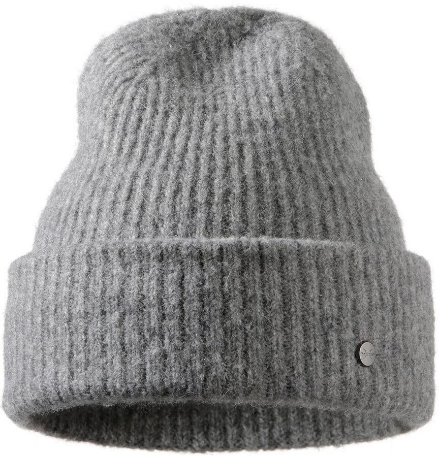 PEARLWOOD Gebreide muts Zoe Fijne rib verwar d brede omslag