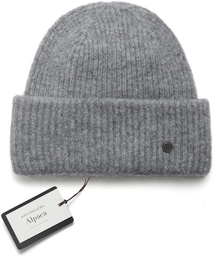 PEARLWOOD Gebreide muts Zoe Fijne rib verwar d brede omslag - Foto 2