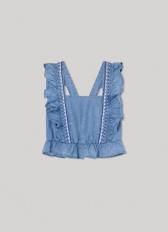 Pepe Jeans Blouse met ruches QUELA met ruches aan de band en zoom - Foto 3