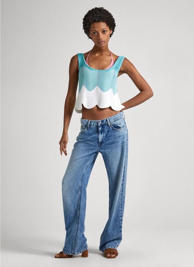 Pepe Jeans Gebreide top GALEA met schulpzoom - Foto 7