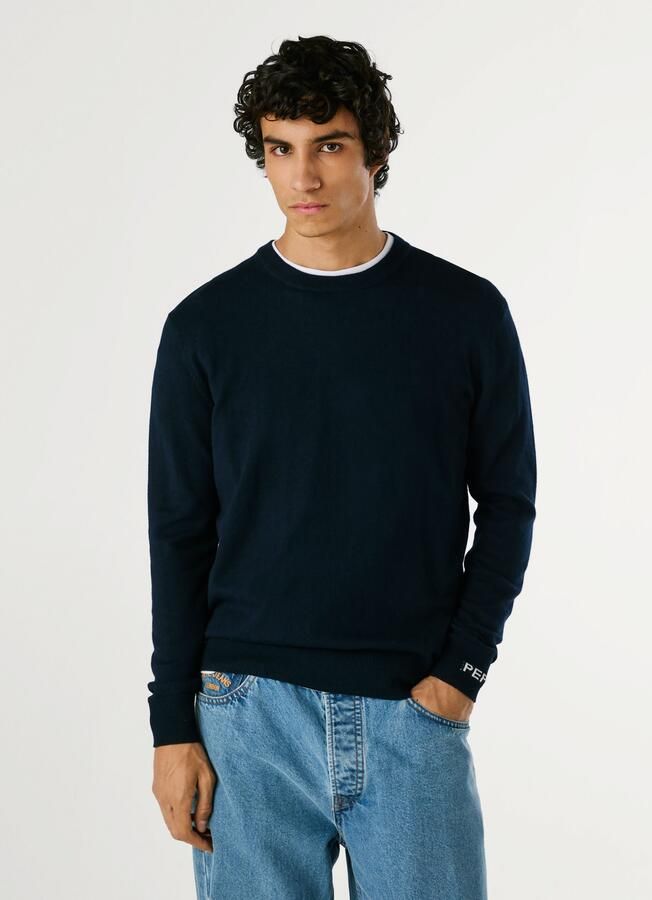 Pepe Jeans Gebreide trui ANDRE CREW NECK met ronde hals logo-jacquard - Foto 5