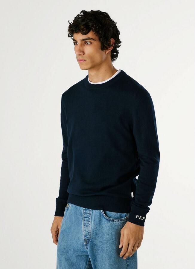 Pepe Jeans Gebreide trui ANDRE CREW NECK met ronde hals logo-jacquard - Foto 6
