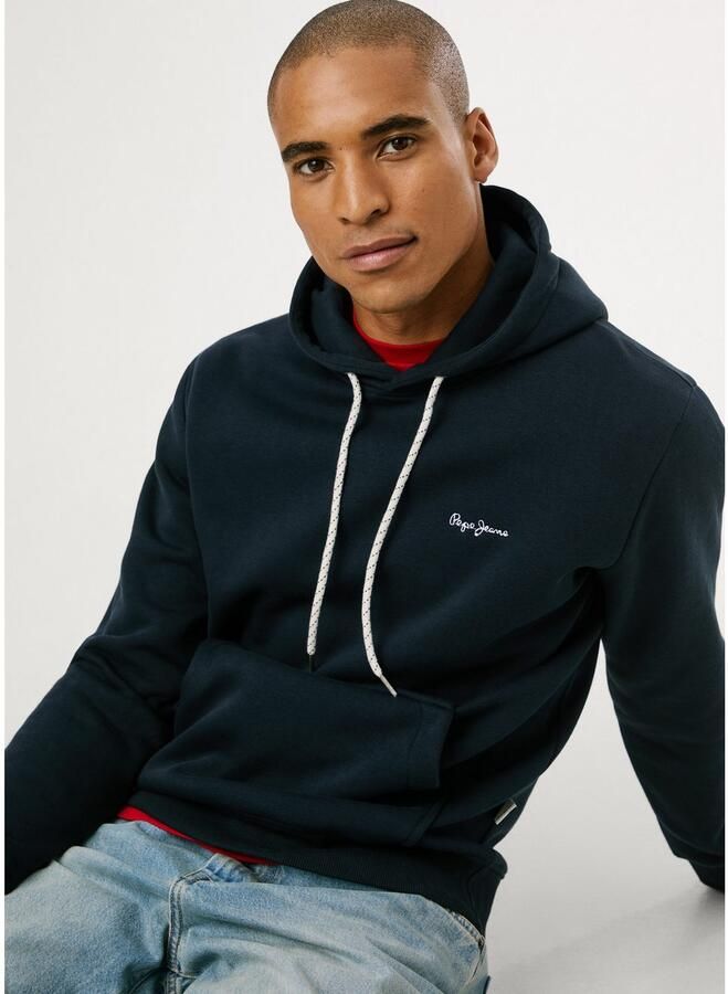 Pepe Jeans Hoodie MACBETH SMALL LOGO Regular Fit met geborduurd logo