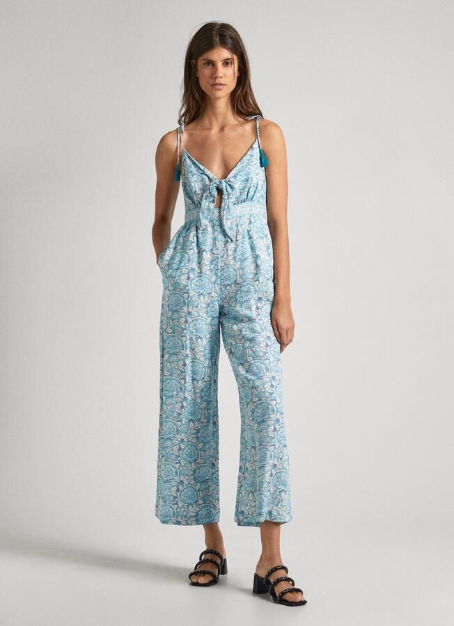 Pepe Jeans Jumpsuit MATILDE met bloemend alloverprint in zomerse kwaliteit met linnen - Foto 6