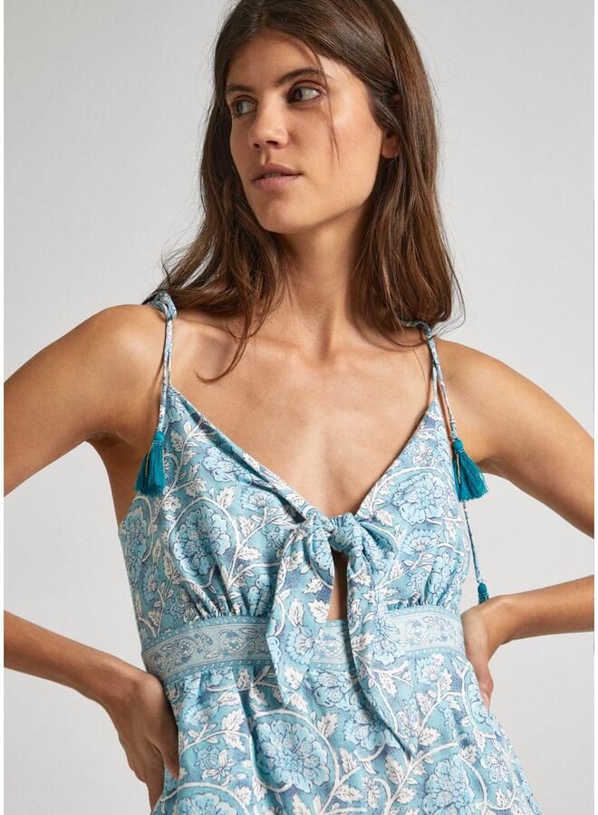 Pepe Jeans Jumpsuit MATILDE met bloemend alloverprint in zomerse kwaliteit met linnen - Foto 1