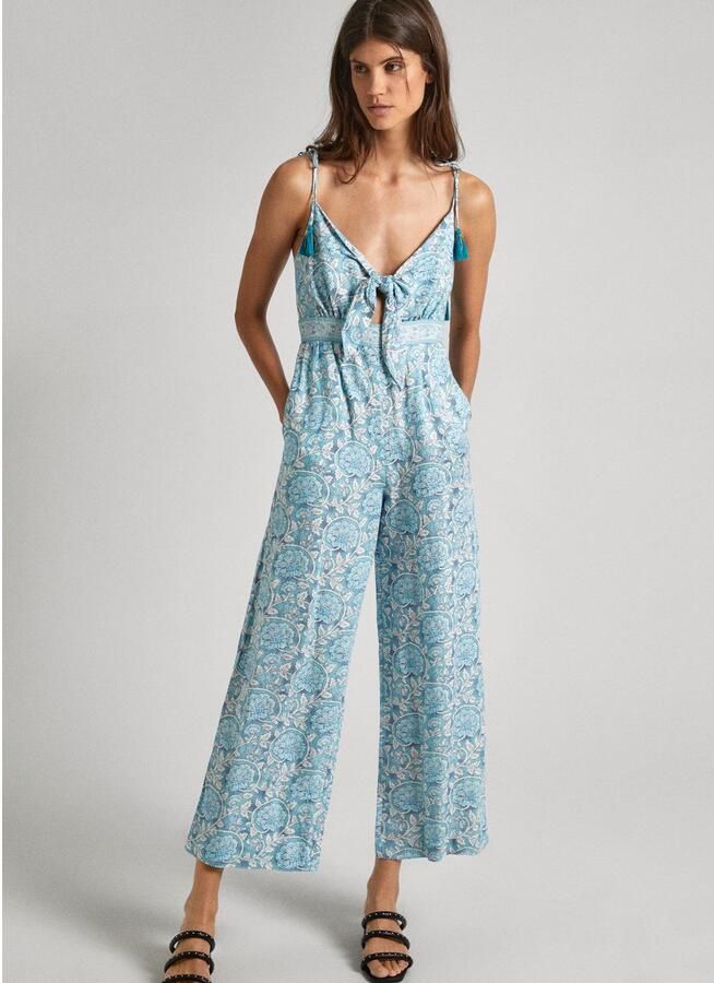 Pepe Jeans Jumpsuit MATILDE met bloemend alloverprint in zomerse kwaliteit met linnen - Foto 2