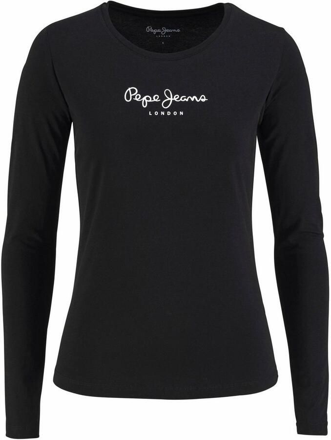Pepe Jeans Zwarte Katoenen Logo T-Shirt met Lange Mouwen Black Dames - Foto 8