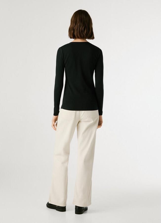 Pepe Jeans Zwarte Katoenen Logo T-Shirt met Lange Mouwen Black Dames - Foto 6