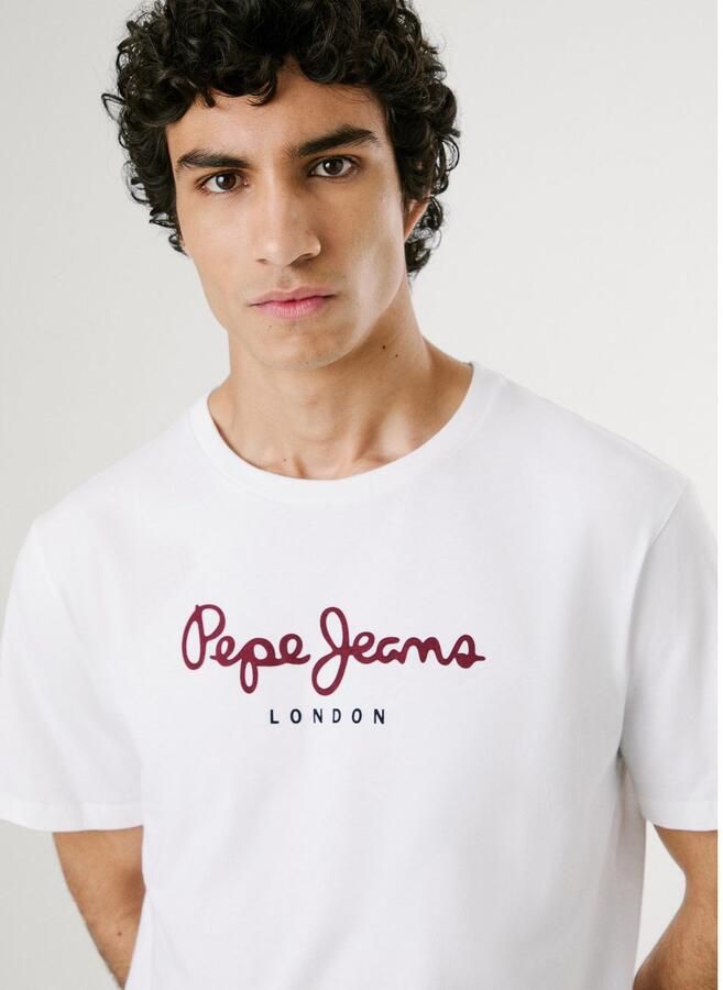 Pepe Jeans Casual Heren T-shirt Eggo Pm508208 White Heren