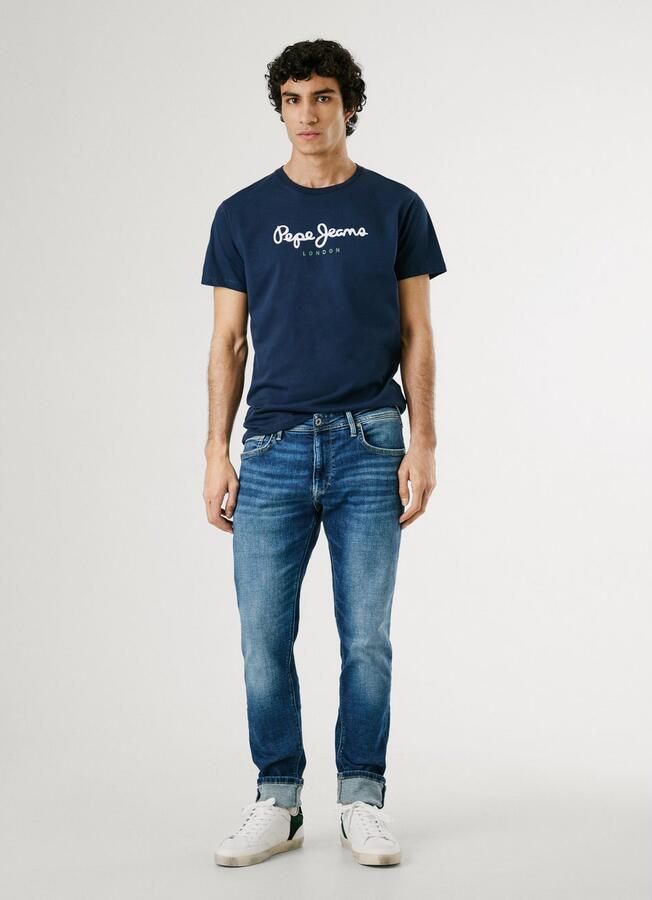 Pepe Jeans Blauw Katoenen Bedrukt Logo T-Shirt Blue Heren - Foto 3