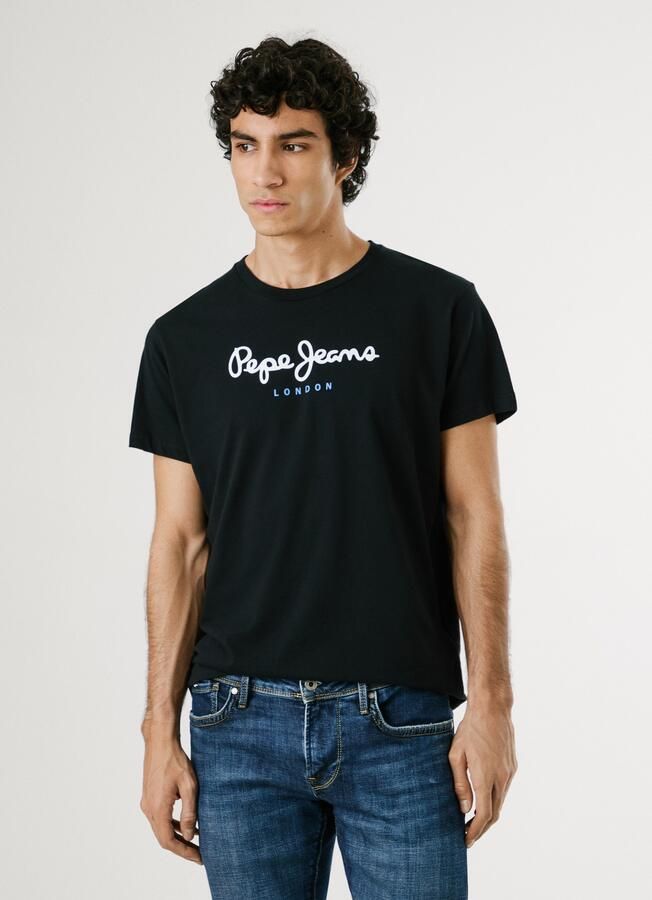 Pepe Jeans Zwarte Katoenen T-Shirt met Print Logo Black Heren - Foto 4