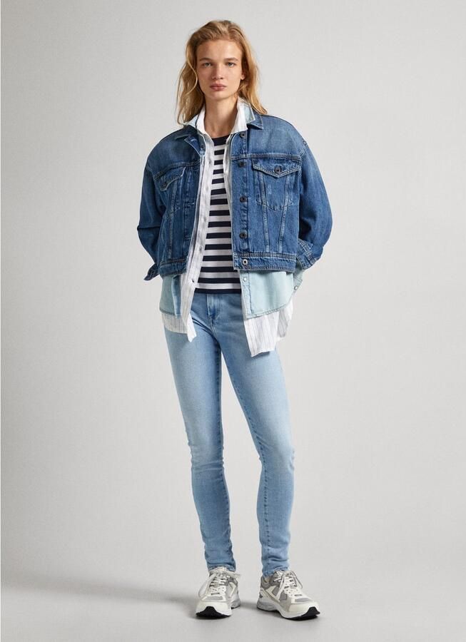 Pepe Jeans Skinny fit jeans in gebruikte look - Foto 2