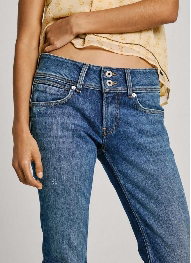 Pepe Jeans Slim fit jeans SLIM JEANS LW met dubbele knoopsluiting