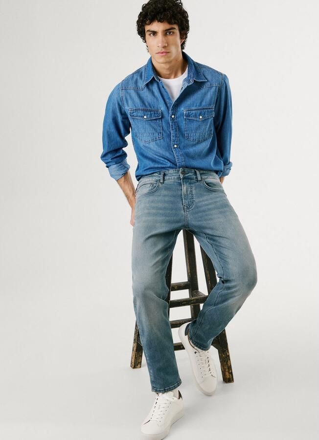 Pepe Jeans Straight fit jeans van katoenmix model 'CASH' - Foto 4
