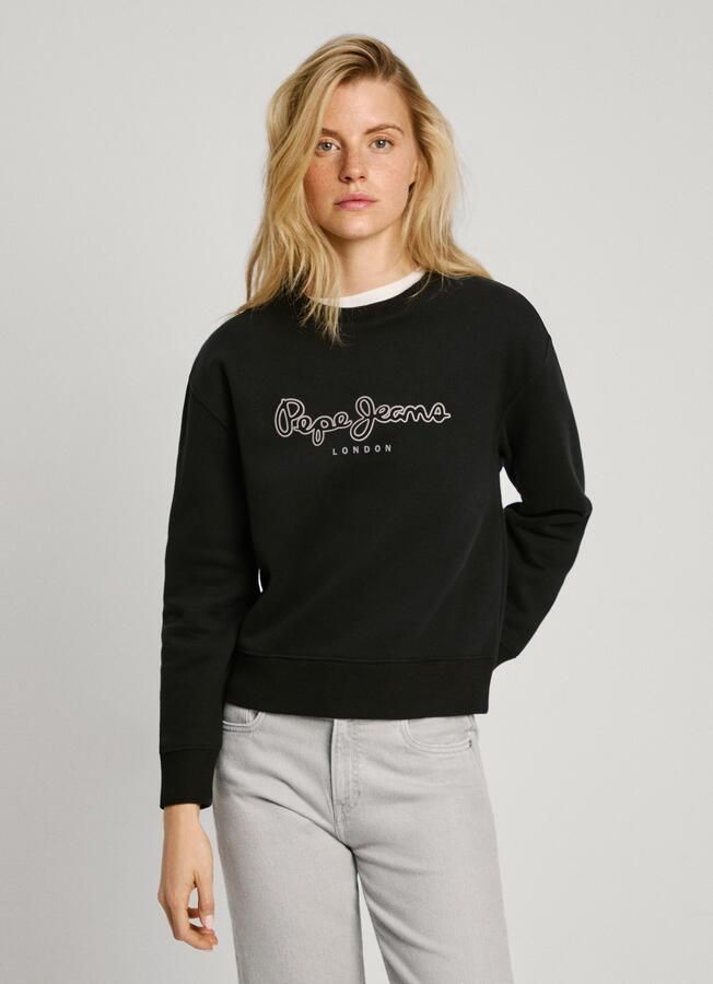 Pepe Jeans Katoenen Sweatshirt met Logoprint voor Dames Black Dames - Foto 5