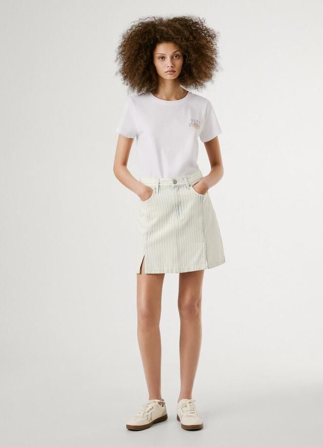 Pepe Jeans T-shirt Amanda met stik- en drukelementen - Foto 3