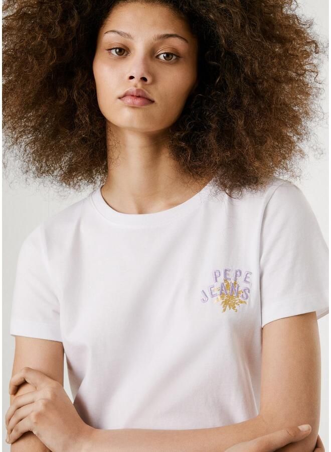 Pepe Jeans T-shirt Amanda met stik- en drukelementen