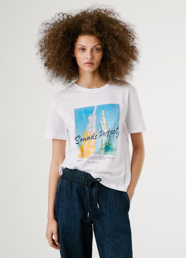 Pepe Jeans T-shirt ANGEL met grote frontprint - Foto 5