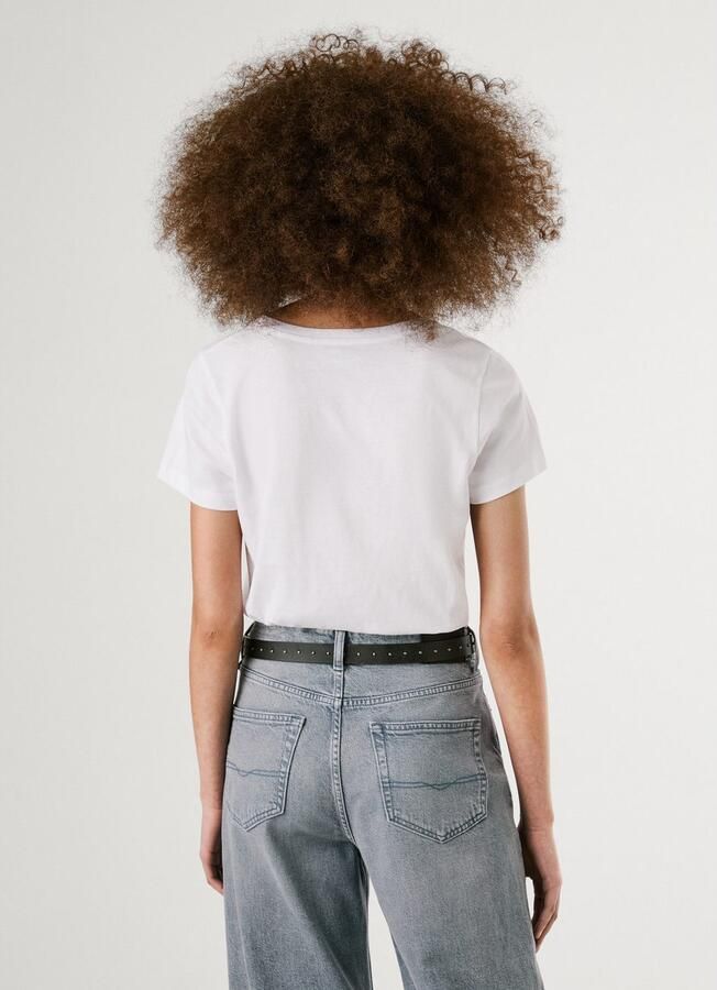 Pepe Jeans T-shirt ARIA met ton-in-ton paillettenversiering - Foto 3