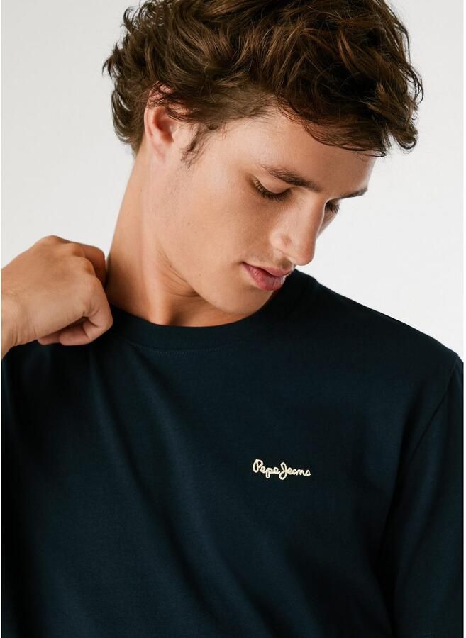Pepe Jeans T-shirt CONTRAST CONNOR met ronde hals en geborduurd logo