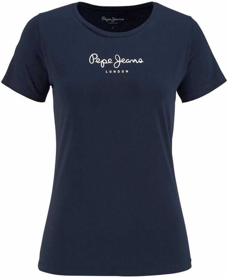 Pepe Jeans Blauw Katoen Bedrukt Logo T-Shirt Blue Dames - Foto 8