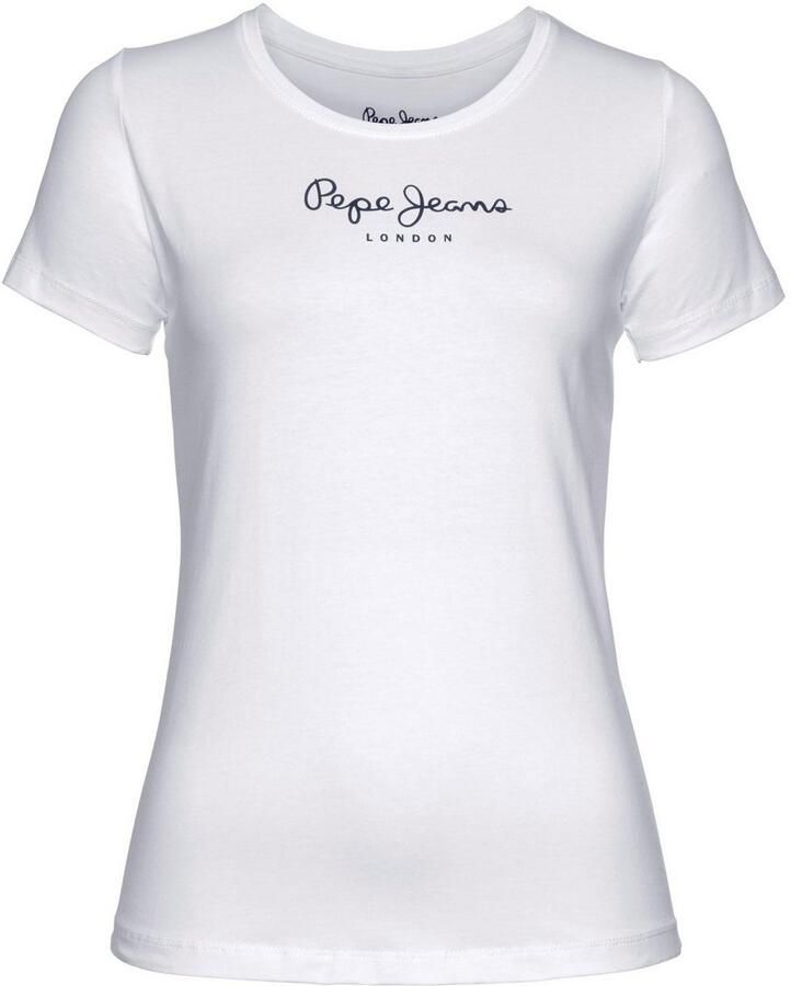 Pepe Jeans Witte Katoenen Logo Print T-Shirt White Dames - Foto 4
