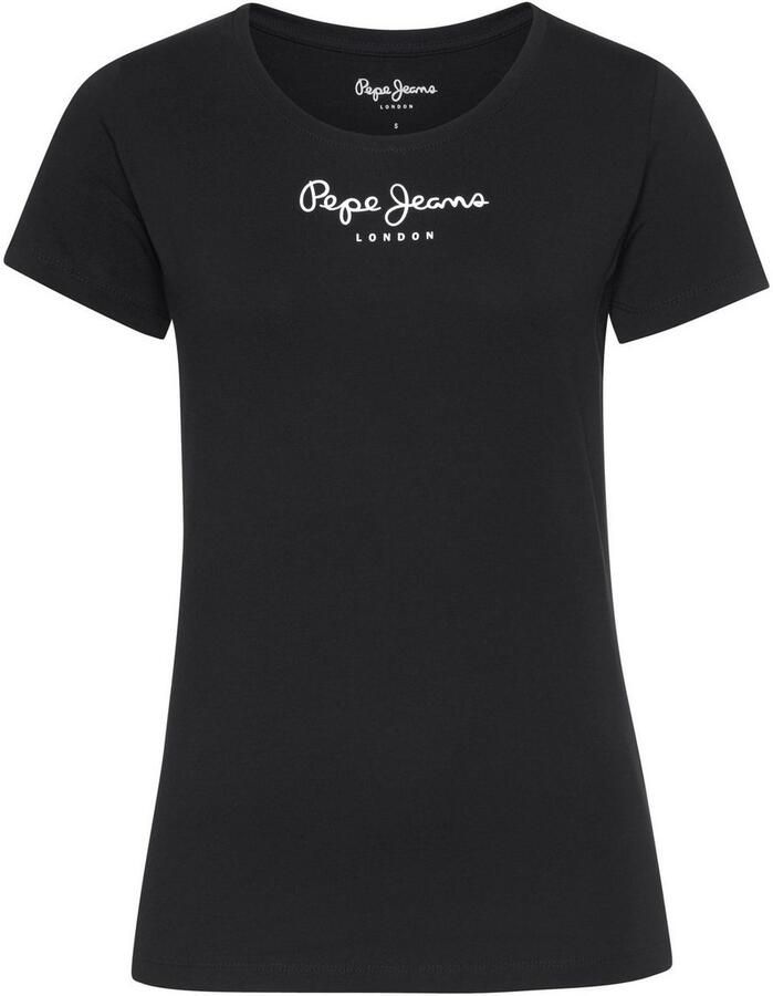 Pepe Jeans Zwart T-shirt Korte Mouwen Ronde Hals Black Dames